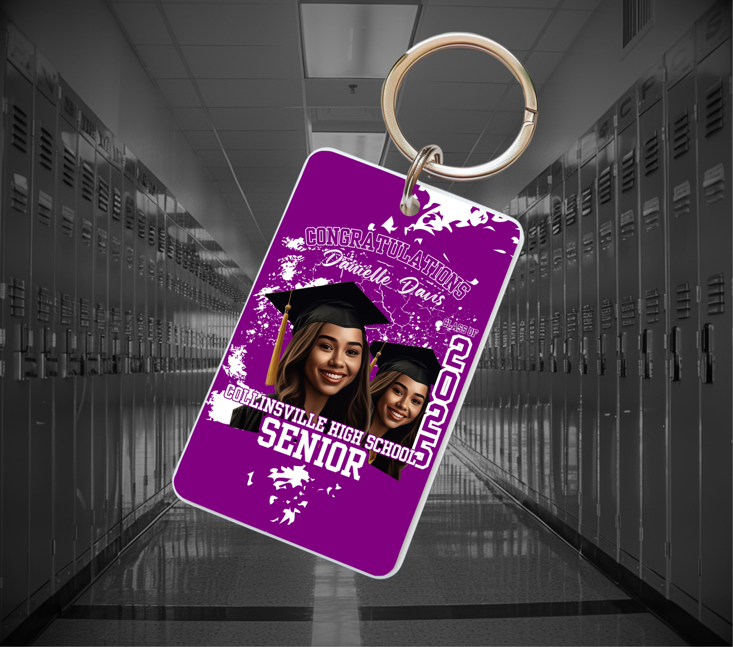 Graduation Photo Keychains | Personalized Senior Keepsake Keychains (Double-Sided)