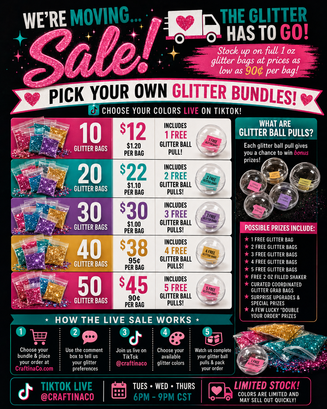 🔥 MOVING SALE: PICK-YOUR-OWN GLITTER BUNDLES! 💖✨