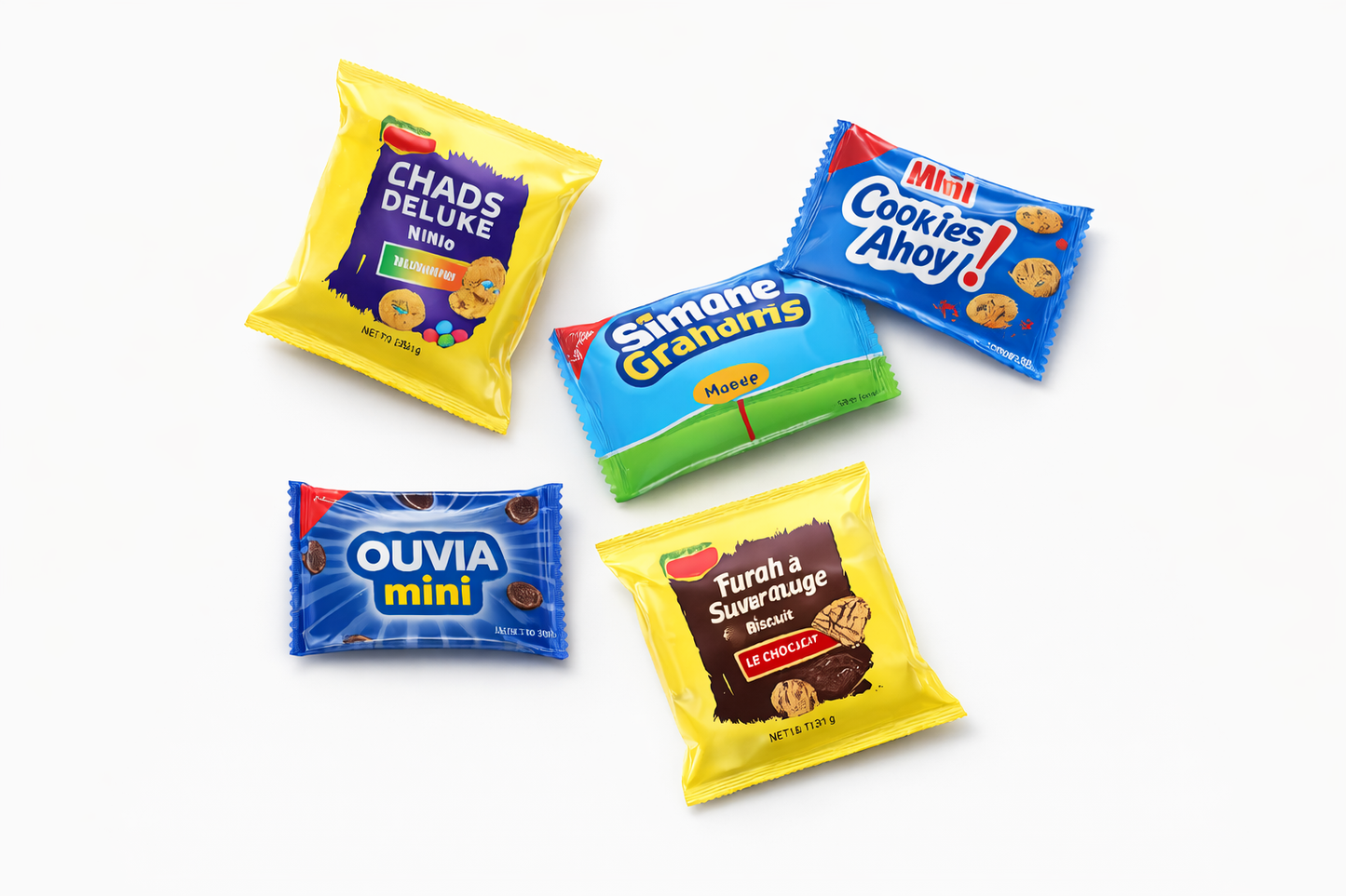 Custom Mini Cookie Party Favors | Personalized Snack Packs | Mini Cookies Labels for Birthday, Baby Shower, Graduation, Memorial