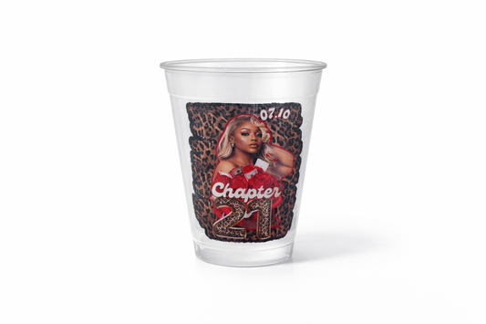 Custom Clear Plastic Cups | Personalized Party Cups | 8oz 12oz 16oz Drink Cups | Birthday, Baby Shower, Graduation, Memorial