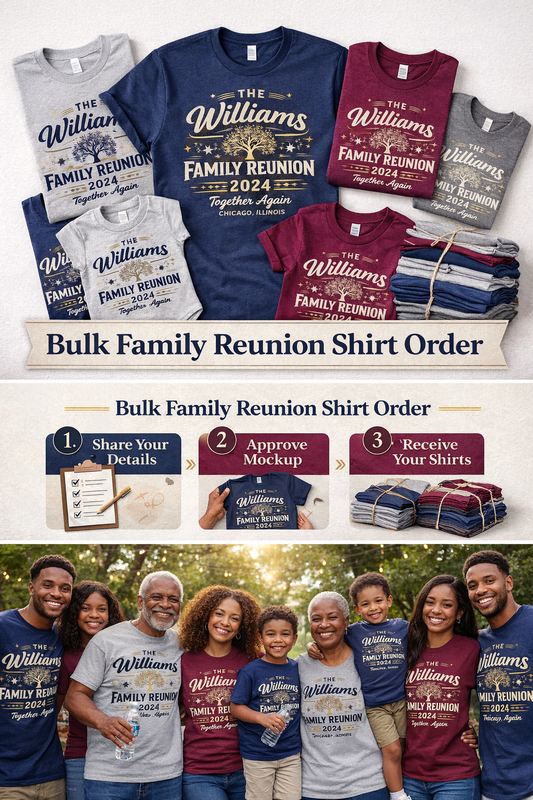 Bulk Family Reunion Shirt Order