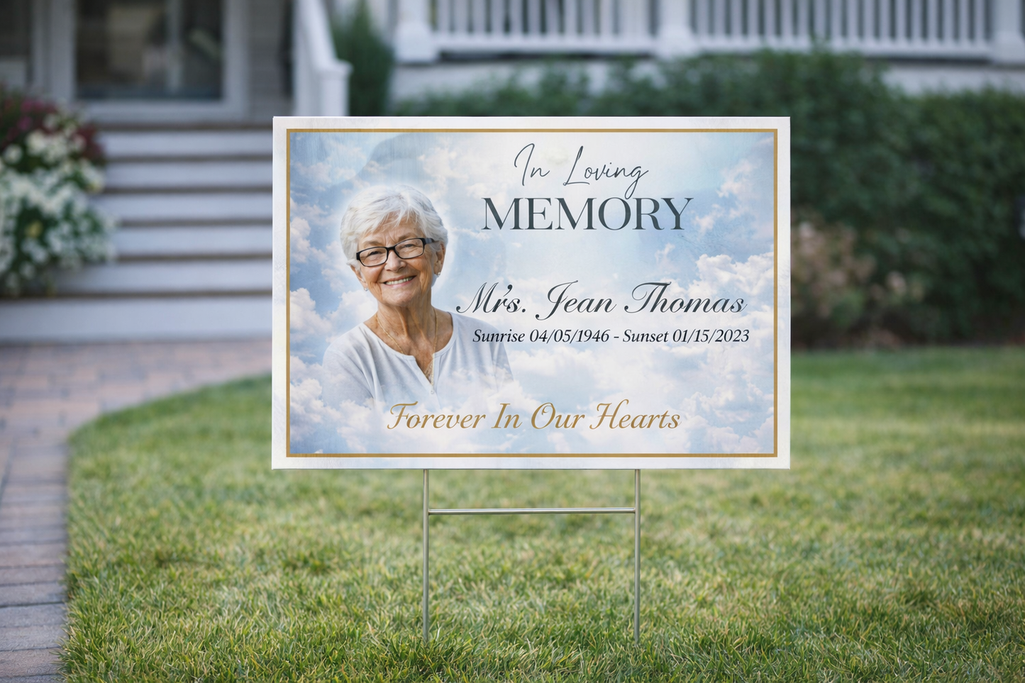 Memorial Yard Sign | Personalized Funeral Tribute Sign