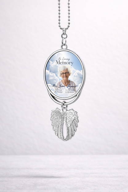 Memorial Car Charm | Personalized Rearview Mirror Photo Charm