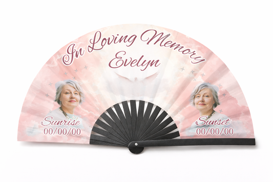 Personalized Memorial Clack Fans | Celebration of Life Folding Fans