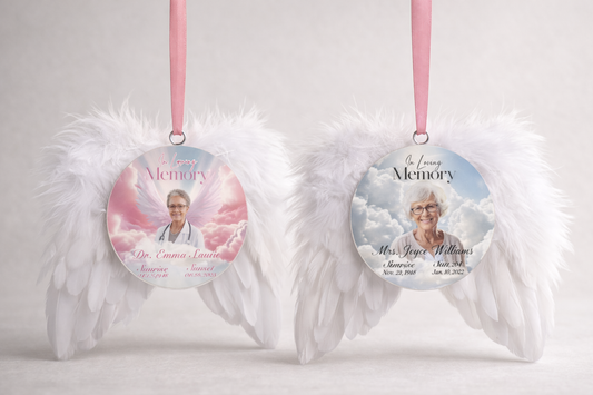 Custom Memorial Photo Ornament | Personalized Remembrance Ornament