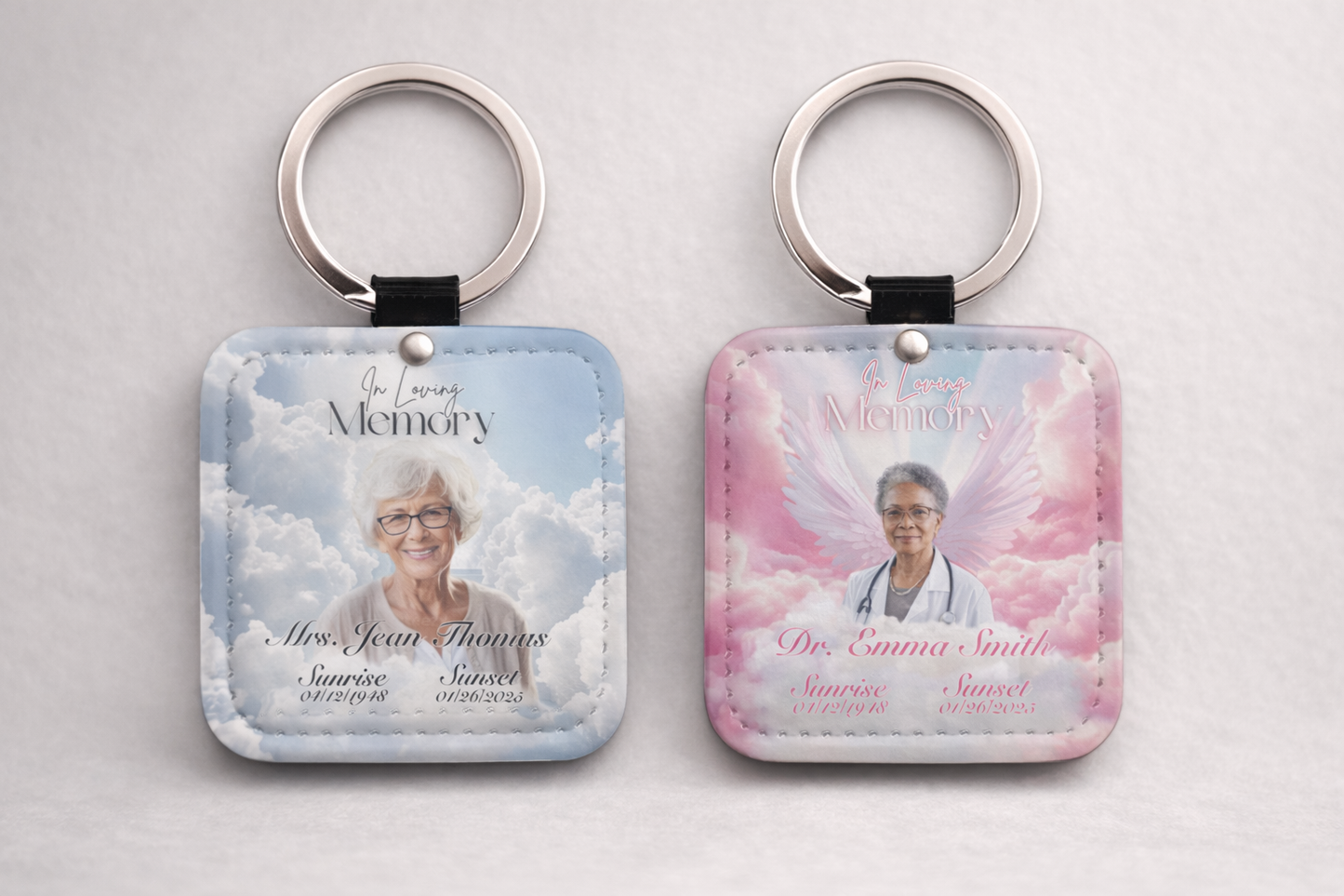 Memorial Photo Keychain | Personalized Remembrance Keychain