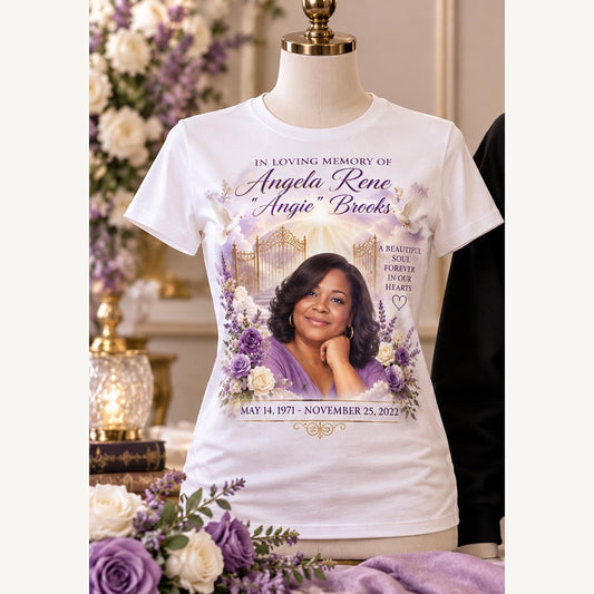 Traditional memorial photo T-shirt sample