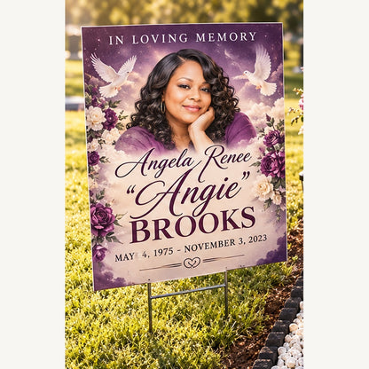 18 by 24 traditional memorial yard sign sample