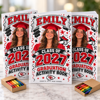 Emily Class of 2027 personalized graduation coloring and activity books