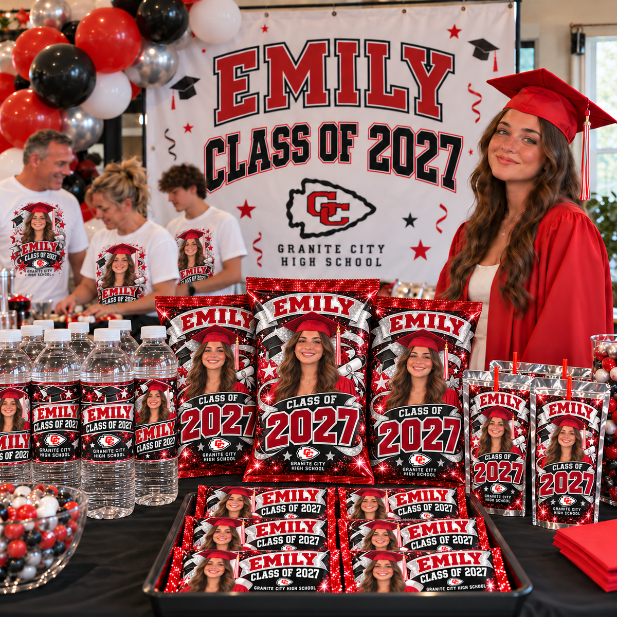 Emily Class of 2027 personalized Granite City graduation party package