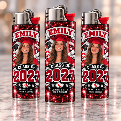 Emily Class of 2027 personalized graduation lighter wraps