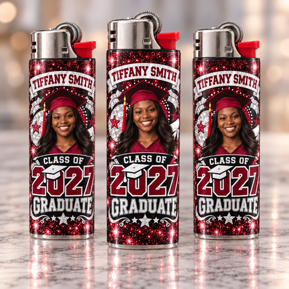 Custom graduation lighter wraps featuring Tiffany Smith Class of 2027